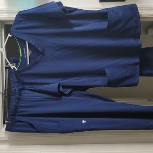 Never been worn, dark blue Healing Hands Scrubs set